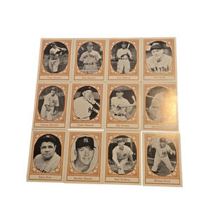 TCMA All Time N.Y. Yankees 12 Card Set 1980 Lou Gehrig Babe Ruth Mantle DiMaggio